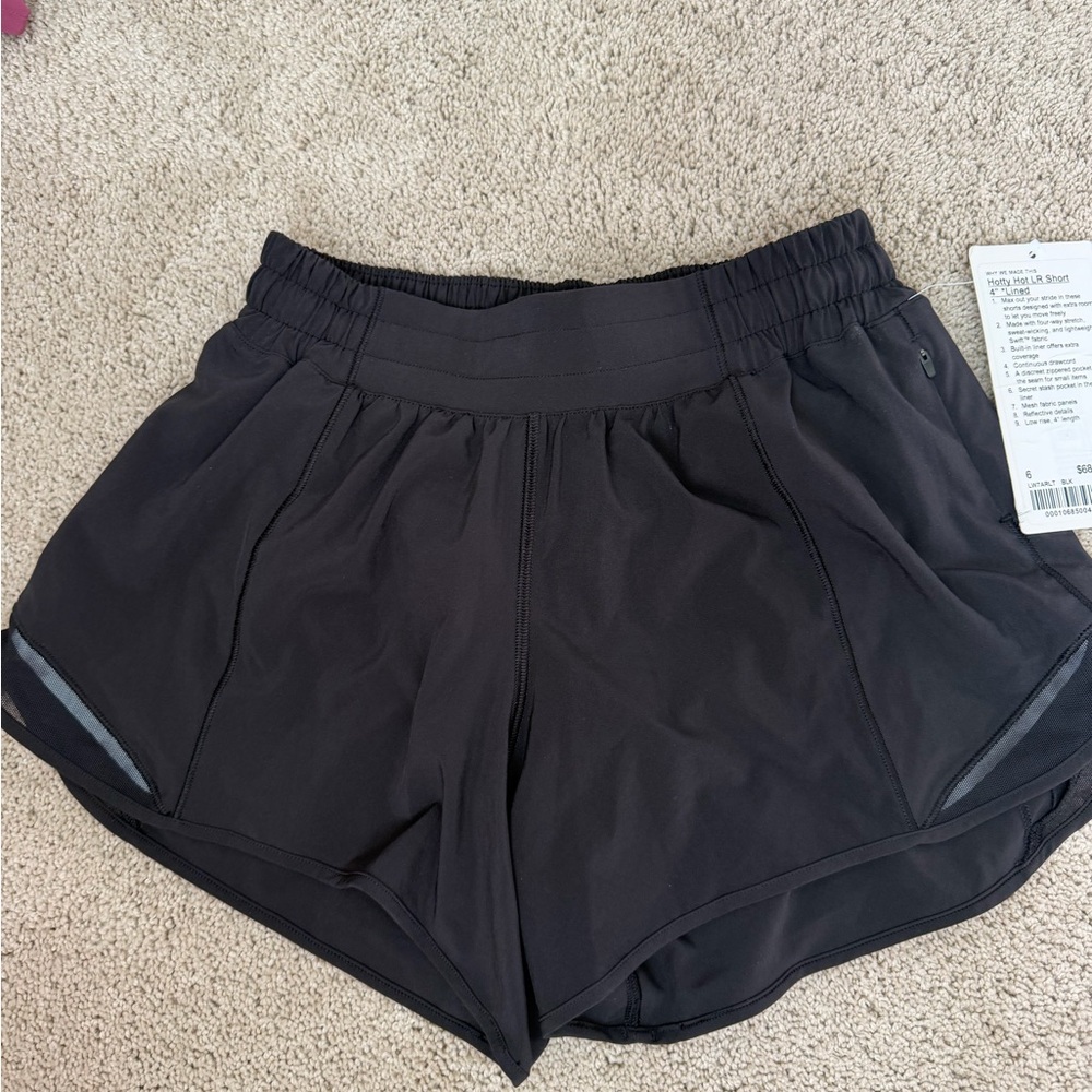 Lululemon Hotty Hot LF Shorts 4” Black Athletic Shorts